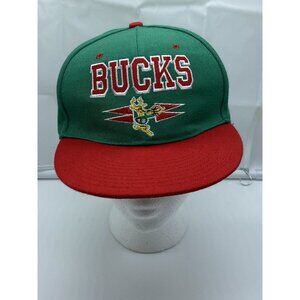 Milwaukee Bucks Red Green Mitchell & Ness Hat Cap Adjustable Snap-Back NBA